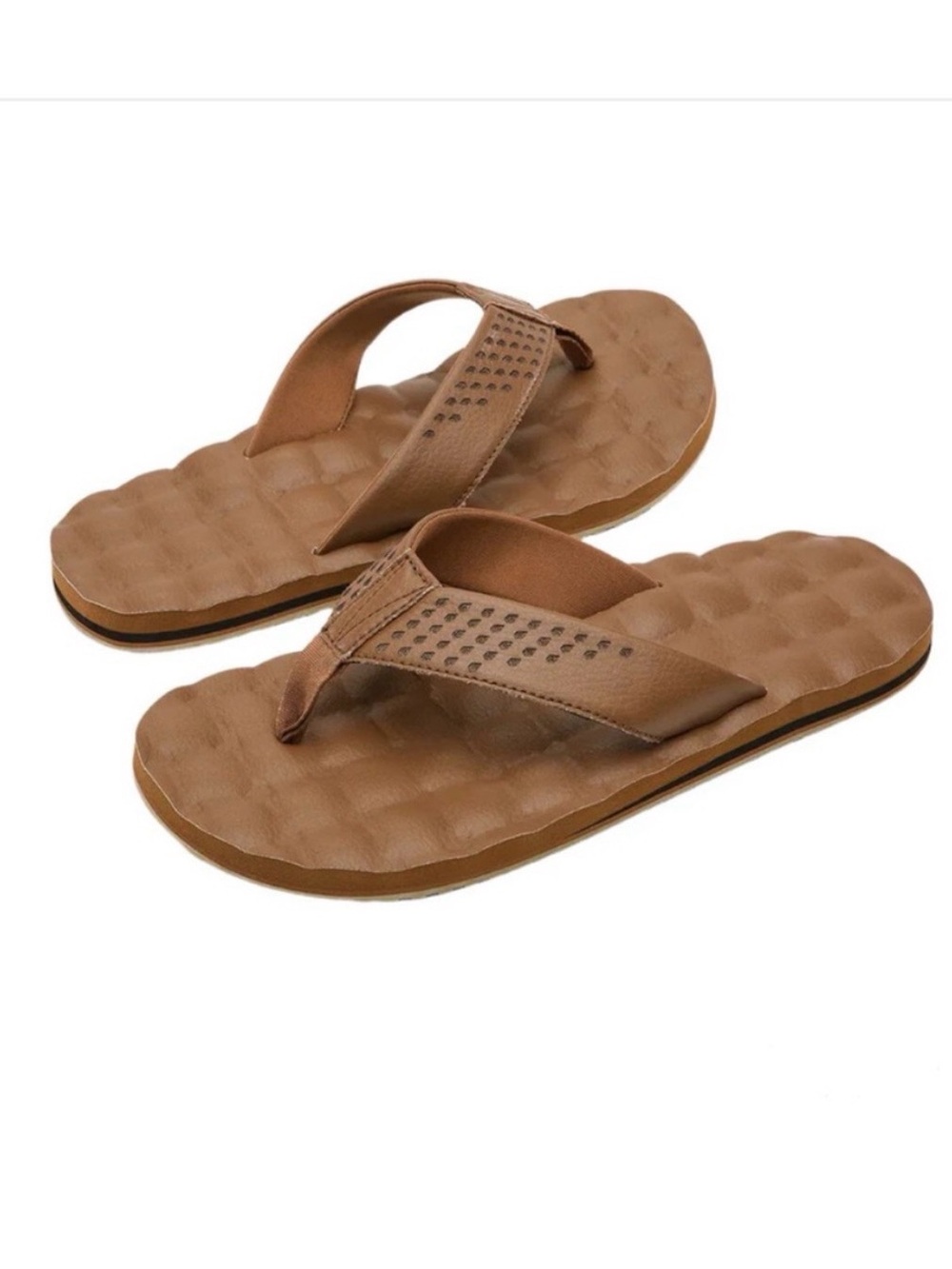 NWT! Volcom Men's Recliner Leather Sandals Flip Flops Brown - Size 6 - NEW!
